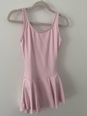 So Danca Ballet Dance Child Tank Dress Leotard Bow on Back Pink Size 2A 12-14